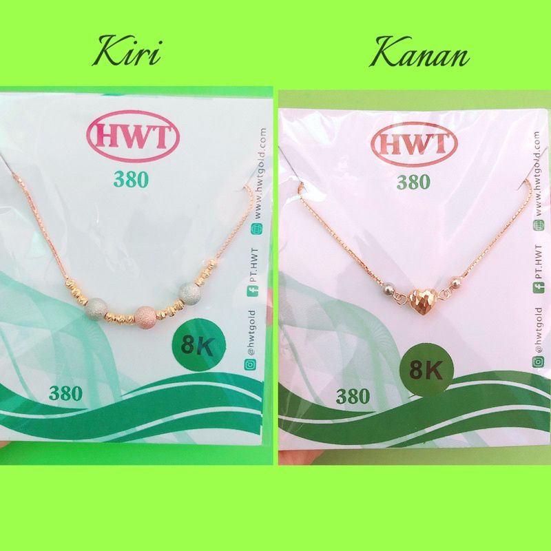 GELANG RANTAI 375 8 K BOLA 3 LOVE MODEL SERUT VARIASI HWT