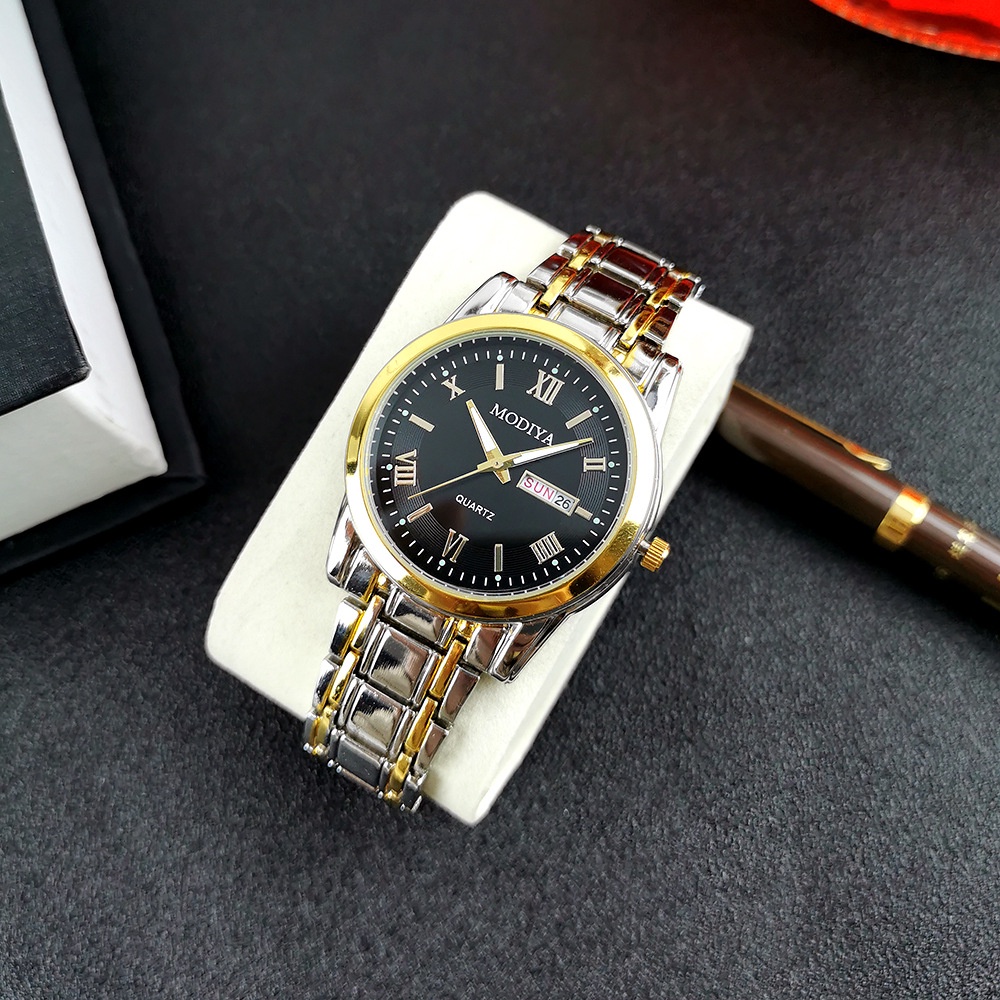 Jam Tangan Pria A0143 Dual Calendar Roman Scale Quartz Watch