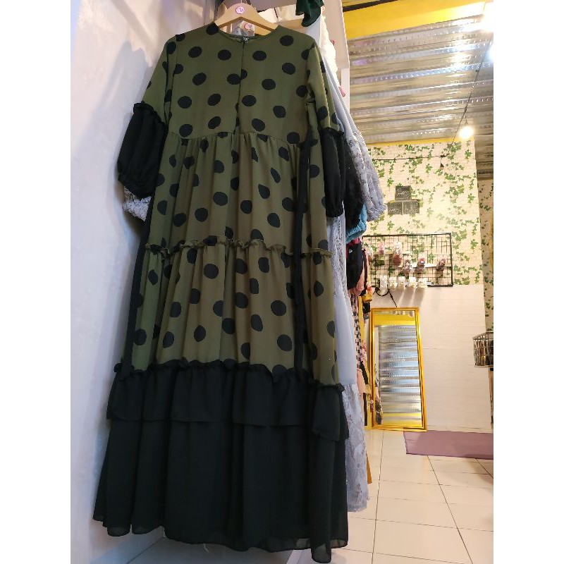 neew gamis polkadot onde ceruty babydoll premium