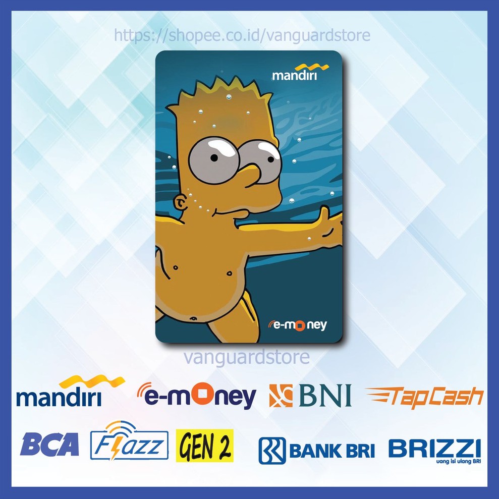 KARTU E MONEY E TOLL THE SIMPSONS ANIME 48 EMONEY MANDIRI FLAZZ BCA BNI TAPCASH BRIZZI BRI-1 SISI