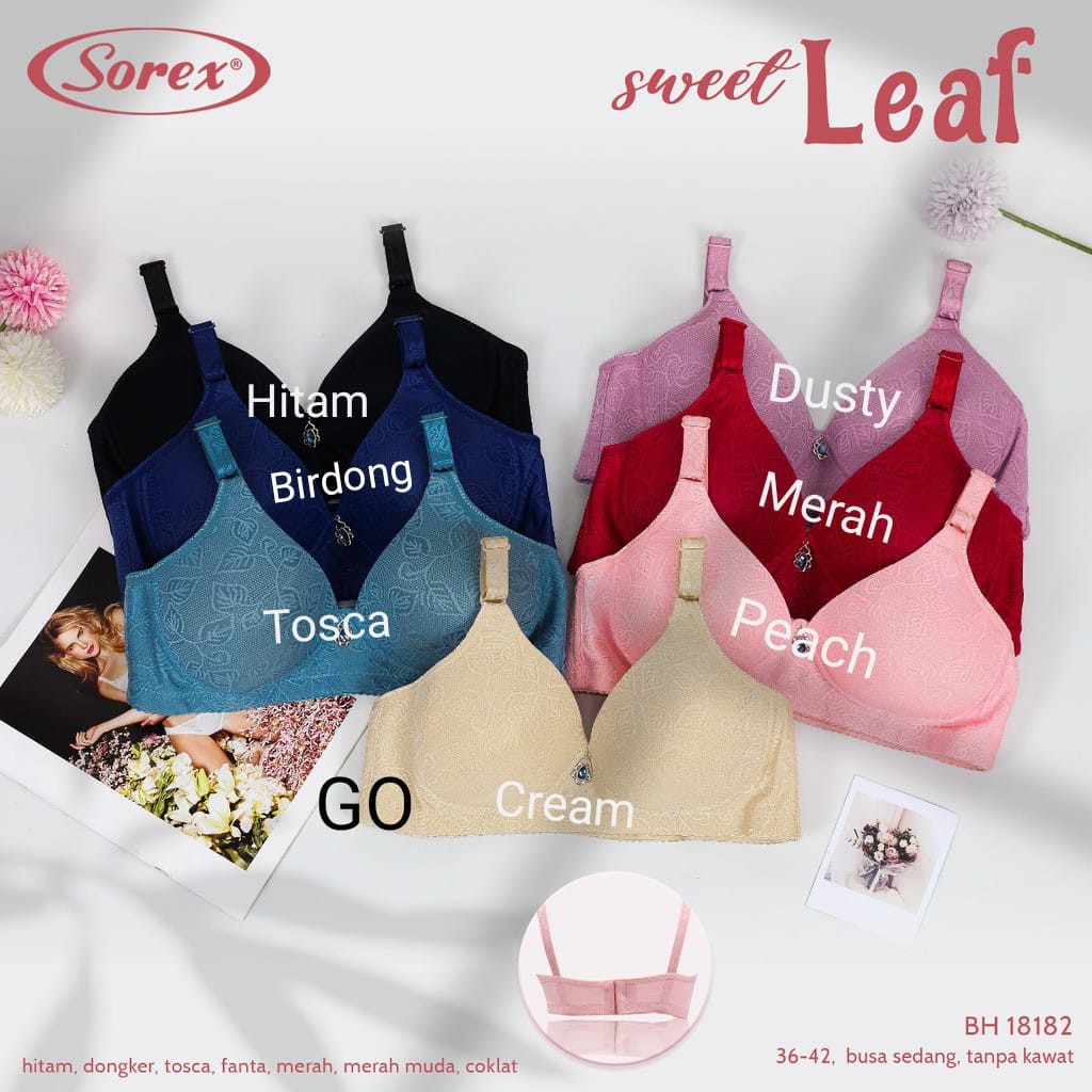 babybear Bra BH Sorex 18165 18182 Tanpa Kawat Busa sedang