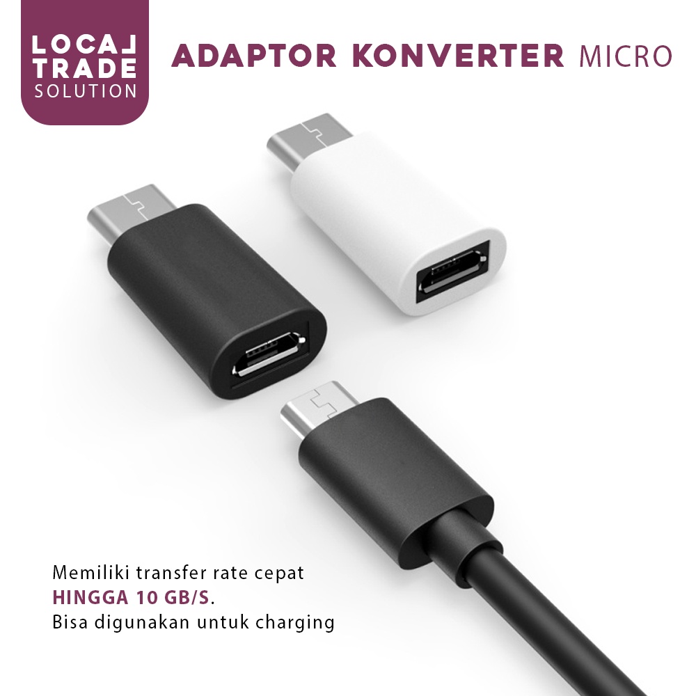 Adaptor Konverter Micro USB to Type C USB 3.1 Bahan Aluminium Sambungan Konektor Micro USB Female Ke Tipe C Male