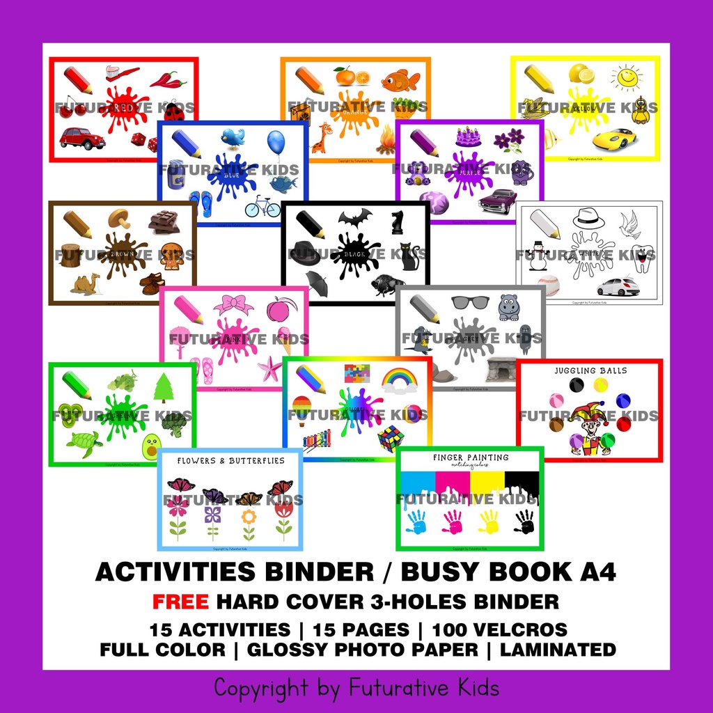 

[READY STOCK] Activities Binder/Busy Book English Toddler Colors Vol. 1 A4