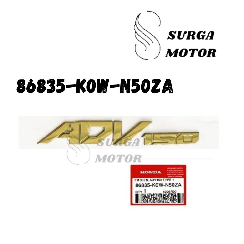 EMBLEM ADV 150 TYPE 1 GOLD WARNA KUNING EMAS LOGO STICKER TULISAN ADV150 AKSESORIS MOTOR ORIGINAL