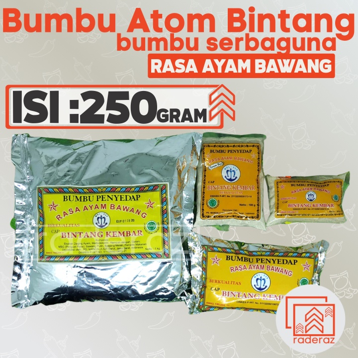 

BUMBU Atoom BINTANG 250gr rasa AYAM BAWANG Penyedap untuk baso aci seblak keripik by RADERAZ (bisa GROSIR bisa COD)