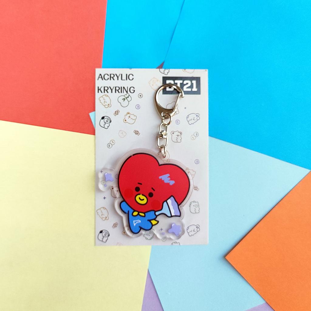 Gantungan Kunci Akrilik KPOP TATA COOKY CHIMMY KOAY SHOOKY MANG RJ Cute Keyring In Stock New Arrival