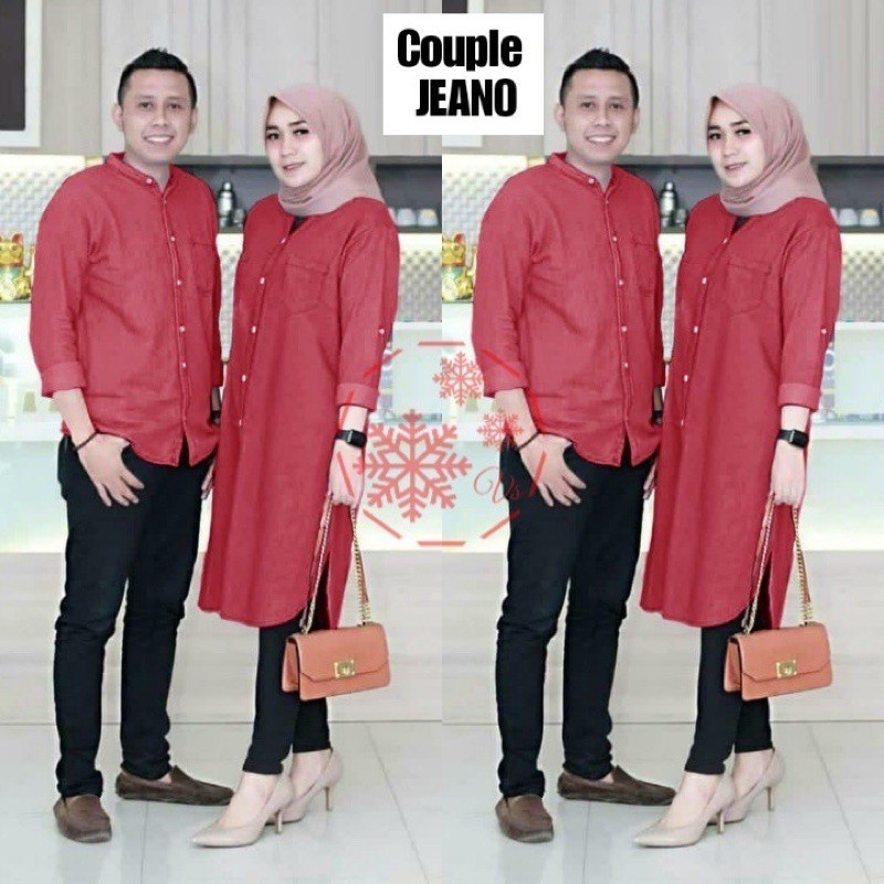COUPLE JENO/ COUPLE DENIM 2IN1/ COUPLE MODEL TERBARU/ GAMIS PASANGAN/ GAMIS COUPLE