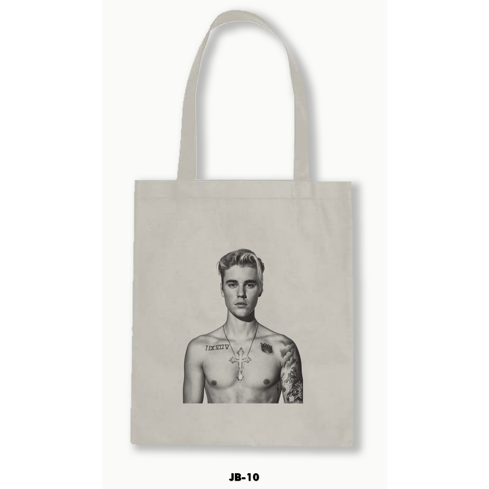 TOTE BAG BLACU - JUSTIN BIEBER 01