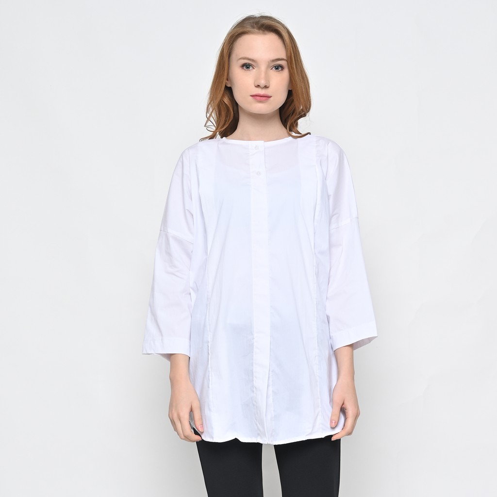 

MONOMOM Selena Top White - Baju Menyusui Nursing Wear Stylish Premium