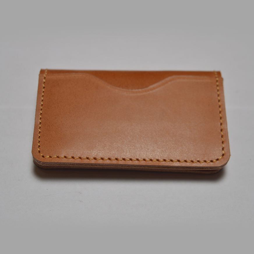 dompet kartu model lipat kulit asli - card wallet - slim wallet tan