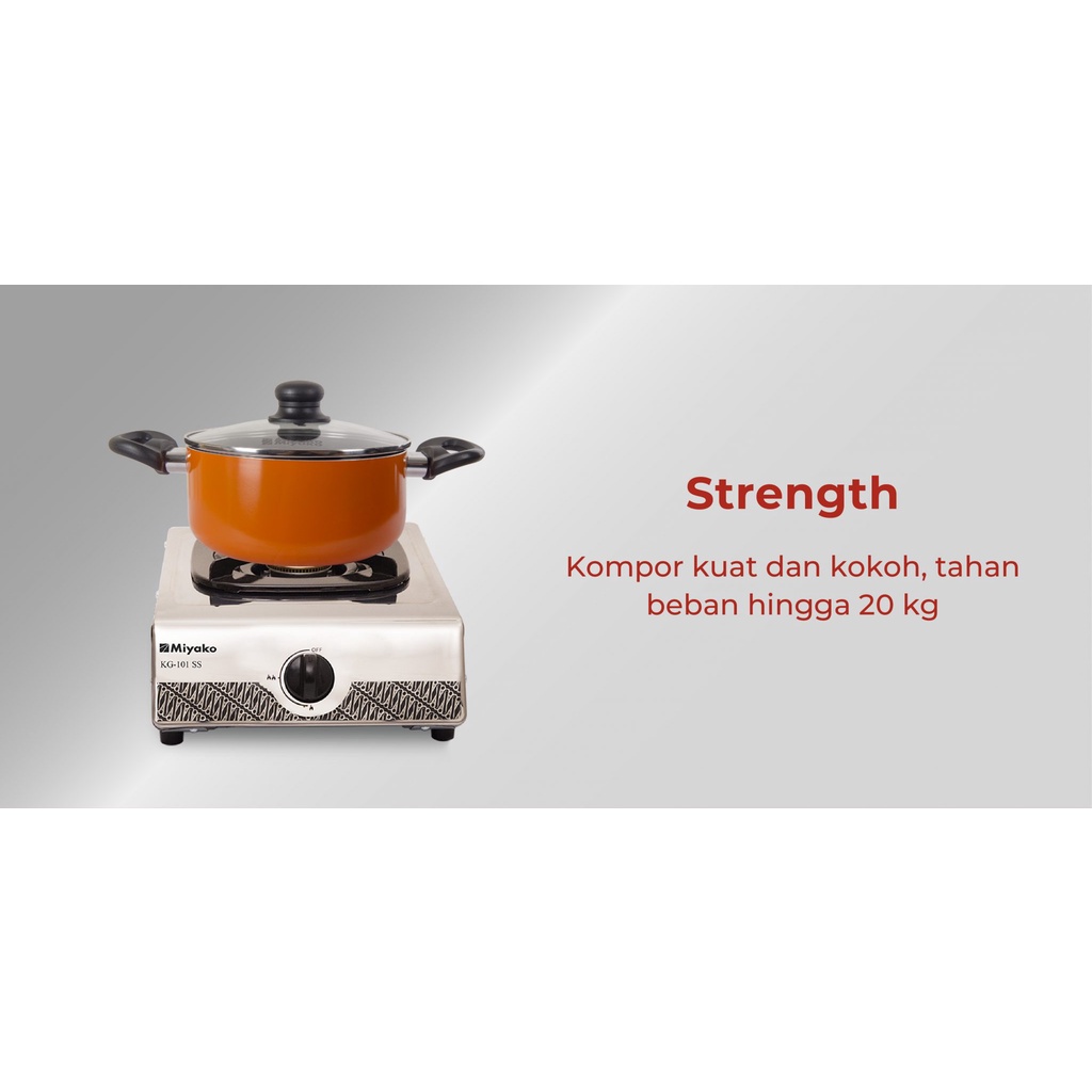 Miyako Kompor Gas 1 Tungku KG-101 SS Stainless Steel Gas Stove Murah