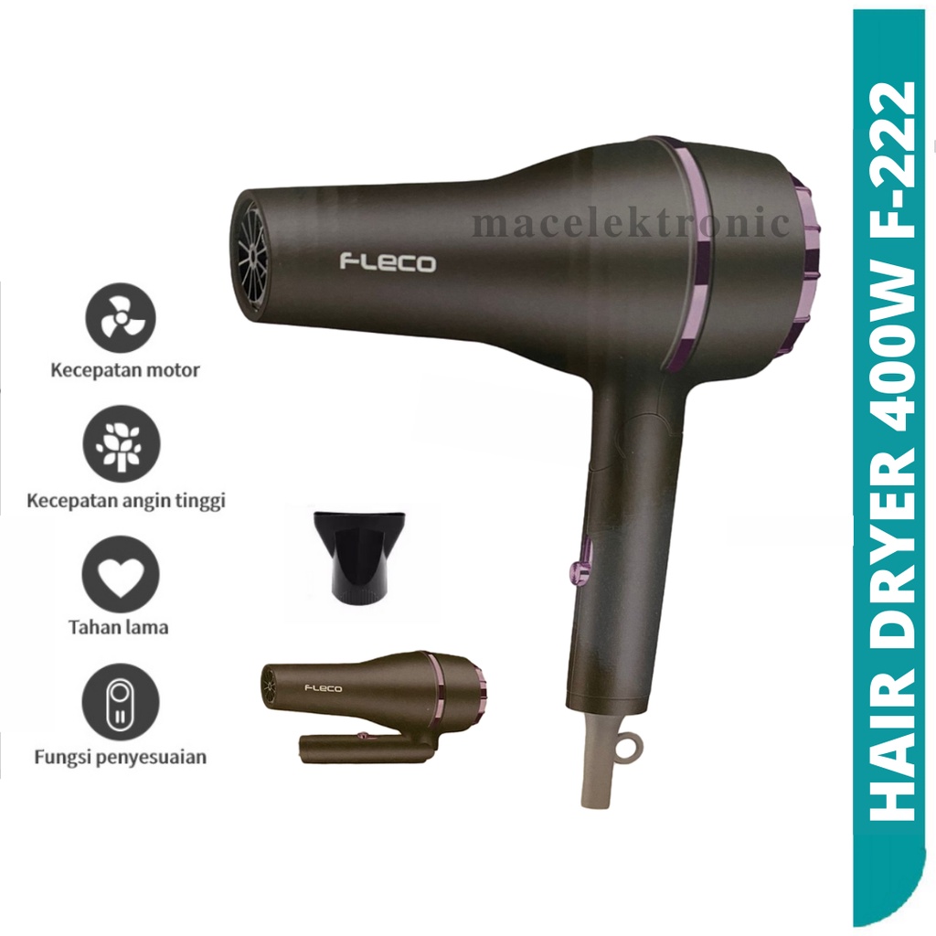 Hairdryer Fleco 222 3 Mode Angin Hangat Angin Panas 2 Speed 400W Hair dryer Pengering Rambut Termurah Daya tinggi