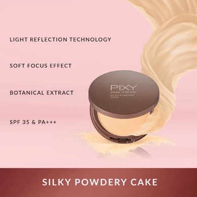 Pixy Make It Glow Silky Powdery Cake | bedak padat Full Size / Refill