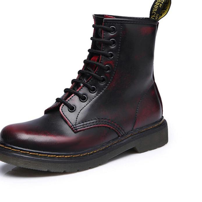 WSDI Sepatu Boots Tinggi Docmart Dr. Martens Original Kulit Asli Pria Safety Boots Rocker Jenggel Ke