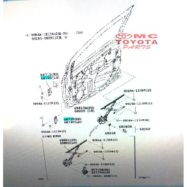 Engsel Pintu Hinge Assy Depan Kiri Agya Avanza Rush Calya 68760-BZ010