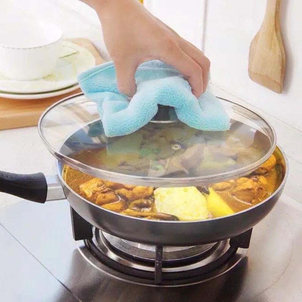 Lap Tangan Polos Bahan Handuk Microfiber Kain Lap Gantung Dapur Kamar Mandi Serbaguna