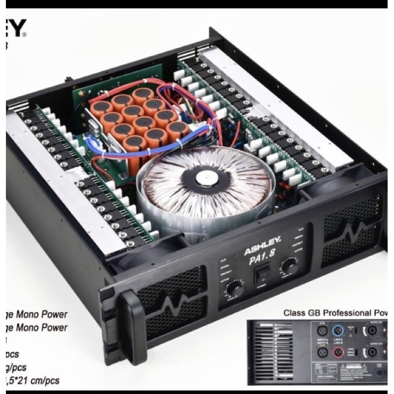 Power ashley Pa 1.8 original PA 1 8 2 channel amplifier best seller