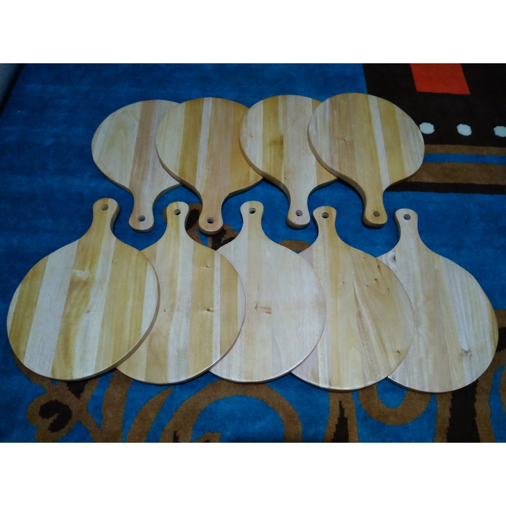 Talenan Kayu Mahoni Diameter 30 cm / Wooden Cutting Board / Talenan Pizza