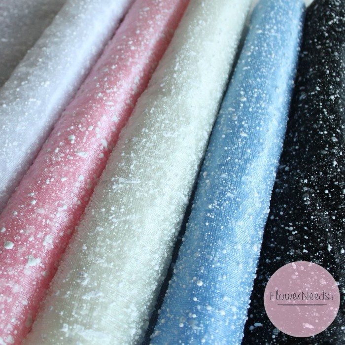 

NEW KAIN TILE SALJU / SNOWY WRAPPING PAPER / SNOWFLAKE POLYMESH / Tulle - Cream