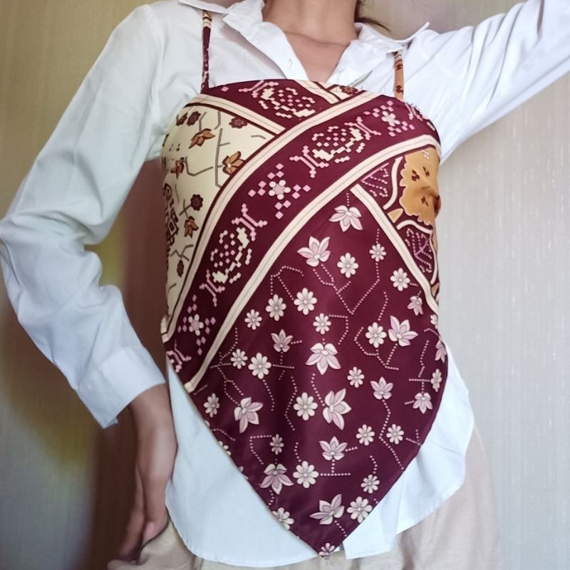 Scarf Tank Top Bandana Top Satin Silk