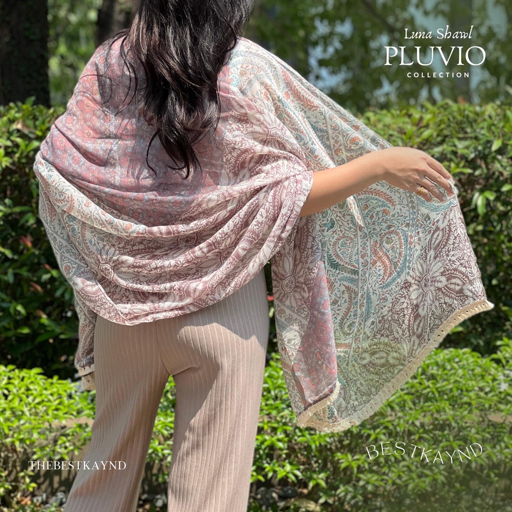 Luna Shawl Pluvio Collection | The Best Kaynd |  Premium Scarf Selendang Pashmina Syal Shawl Pasmina Hijab Kain Batik