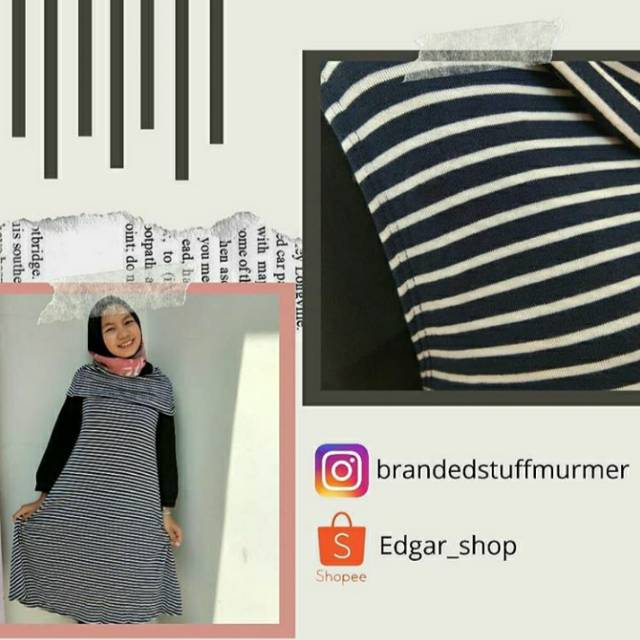 Dress strip navy kehitaman Abercrombie