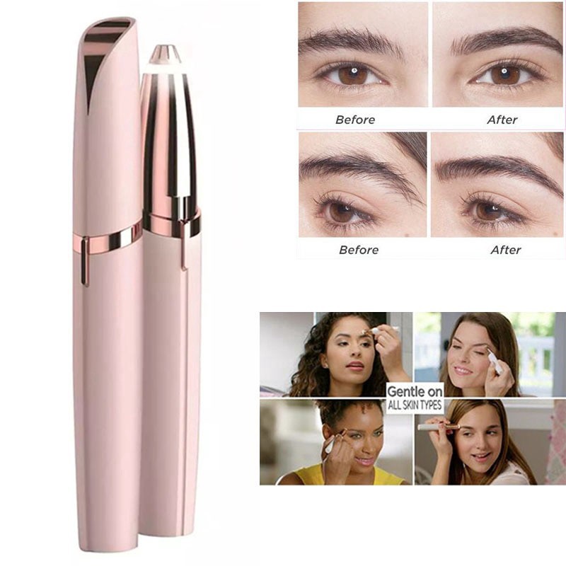 ZILLO Alat Cukur Bulu Alis Pencukur Alis Portable Electric Eyebrow Remover Shaver Painless Electric Eyebrow Trimmer