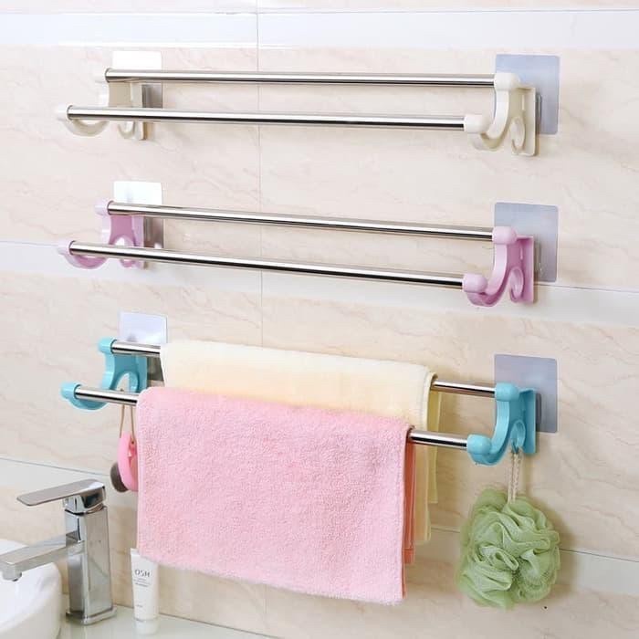 Hook wall hanger kamar mandi tanpa paku buy 1 get 1