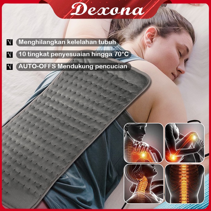 60x30cm Bantal Panas terapi kesehatan Alat Terapi bantal listrik panas terapi elektrikukuran besar 10-Level Fast Heat Mat Relief Pain