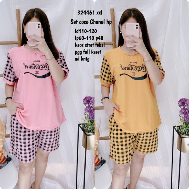 SET GUCCI MOTIF KOTAK HP KAOS STRET TBEL FULL KRET AD KNTONG IMPORT 324462