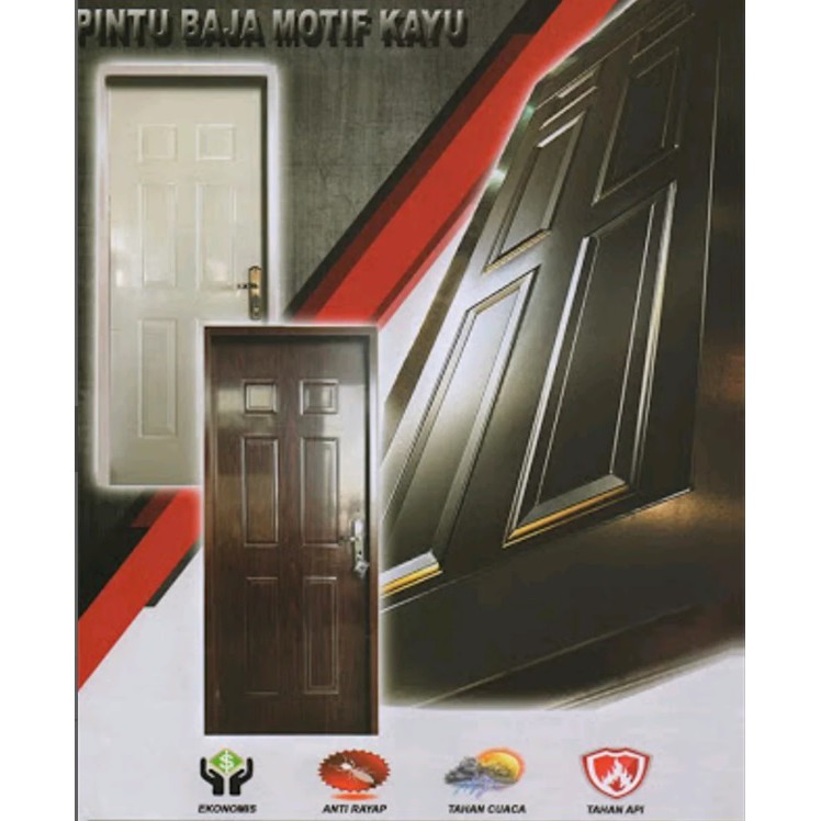 Pintu Baja Motif Kayu
