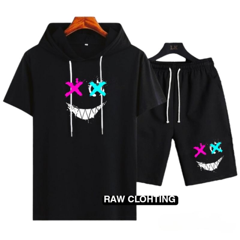 KAOS PRIA 1 SET BAJU + CELANA PENDEK STELAN MARSHMELO PREMIUM