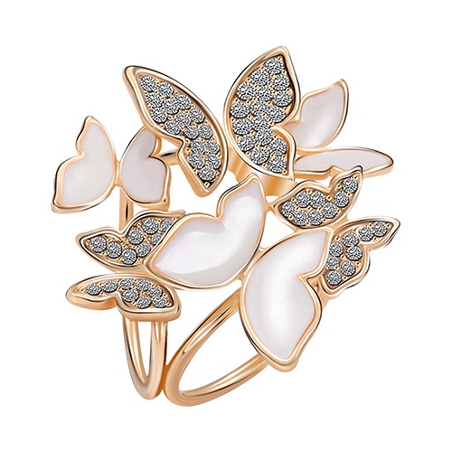 Bros Pin Bentuk Butterfly Cluster Lingkaran Aksen Kristal Berlian Imitasi Untuk Wanita