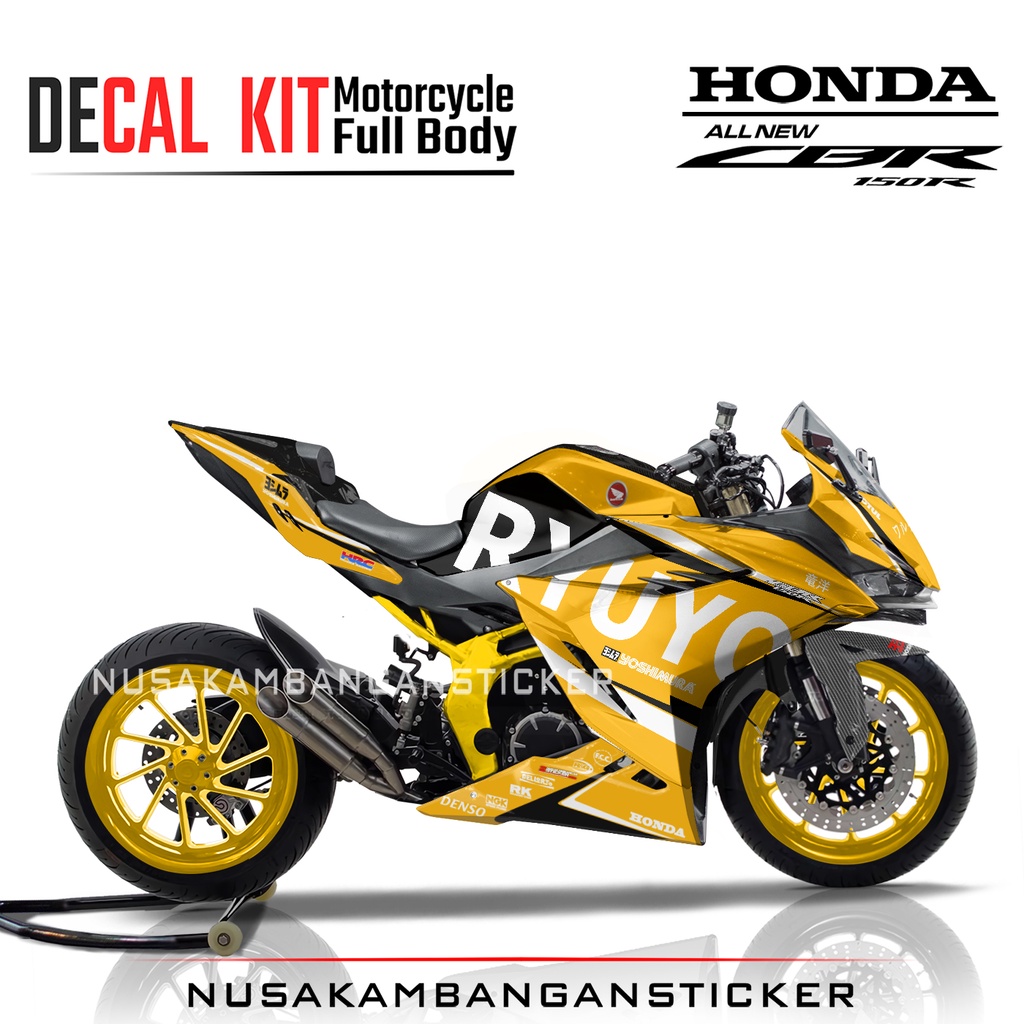 Stiker CBR 150 New 2021 RYUYO KUNING