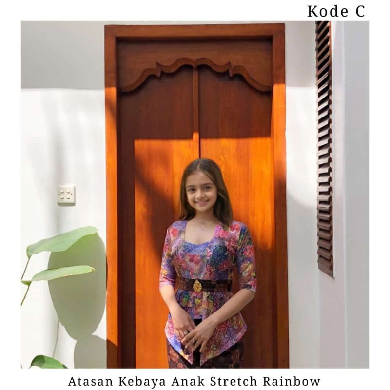 Atasan Kebaya Kutubaru Anak Stretch Rainbow