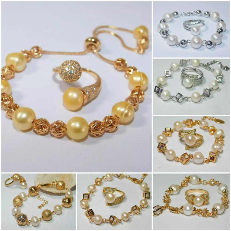 Set mutiara lombok|Set mutiara tawar|Set mutiara asli lombok|Rhodium mutiara asli|Mutiara lombok|