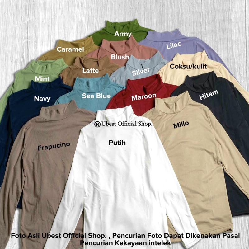 MANSET KAOS WANITA /  Manset Baju muslim / inner wanita muslim / Manset turtleneck / Atasan Muslim -mw