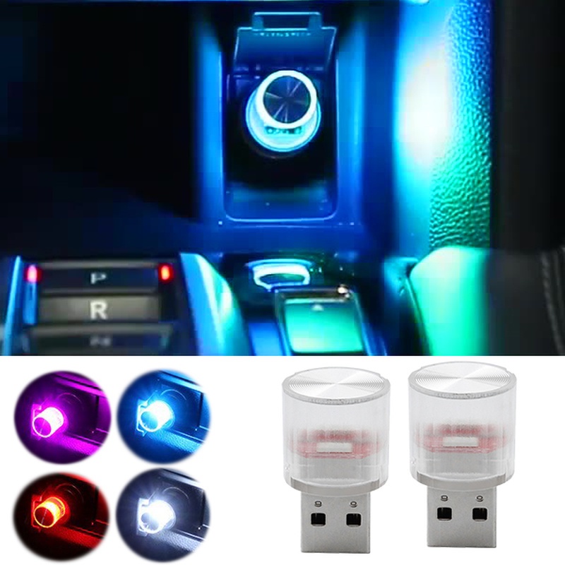 Mobil USB Ramah Lingkungan Mini LED Ambient Lampu Hias Lampu Pesta Kedip Warna Warni Portable Plug and Play Lampu Dalam Mobil Car Lampu Suasana