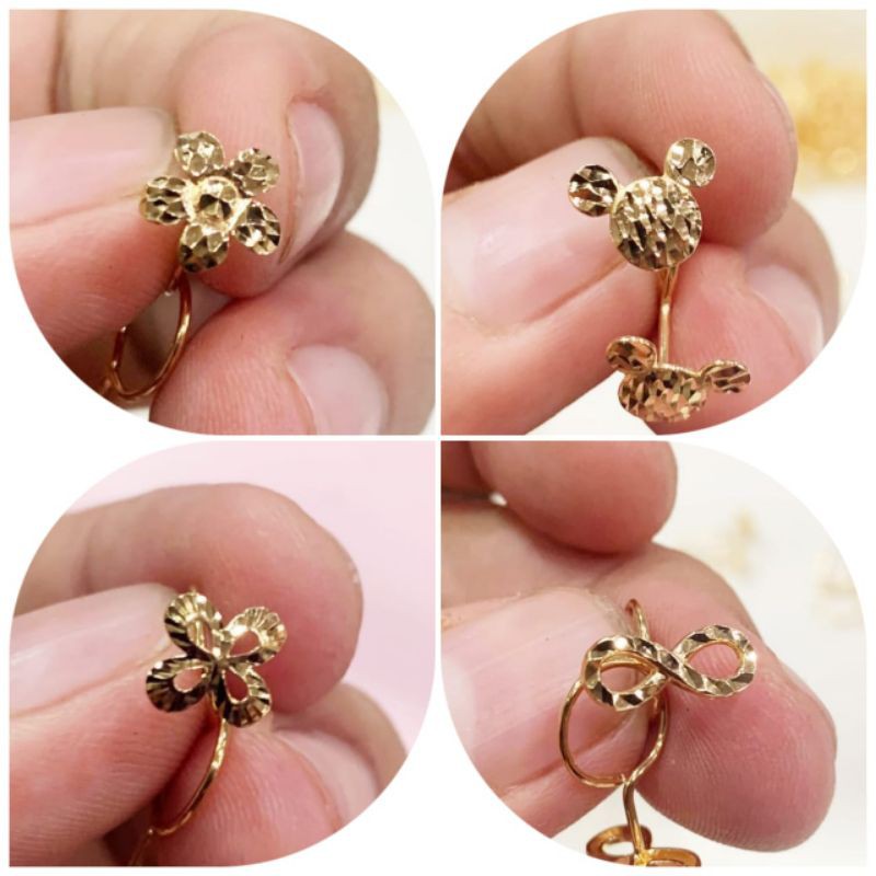 Banyak motif. Anting toge anak dan dewasa emas asli kadar 700 70 16k love bulat merica boba setengah 0,5 gram gr g ringan permata bunga mickey infinity anak dewasa bayi