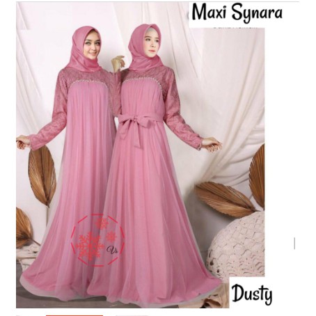 TERLARIS Ashanty Gown baju pesta Brokat Tabur mutiara velvet