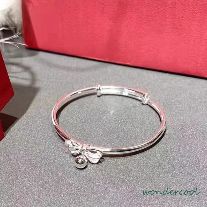 Gelang Tangan Wanita Dasi Kupu Desain Pita Hias Lonceng -Won