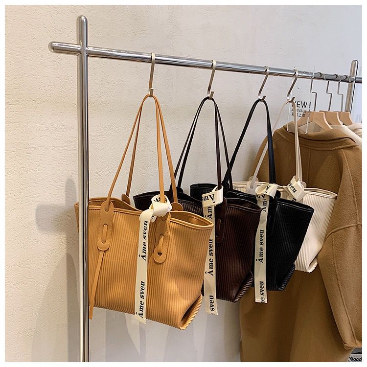 BJ15694 - BEIGE/BLACK/BROWN/COFFEE - TAS BAHU SHOULDERBAG BEST SELLER MOTIF GARIS TWILLY WANITA FASHION IMPORT MODIS ELEGAN TERMURAH TERLARIS TERBARU BAGSTORE JAKARTA TAS BATAM EL5694 LT2071 BQ3402