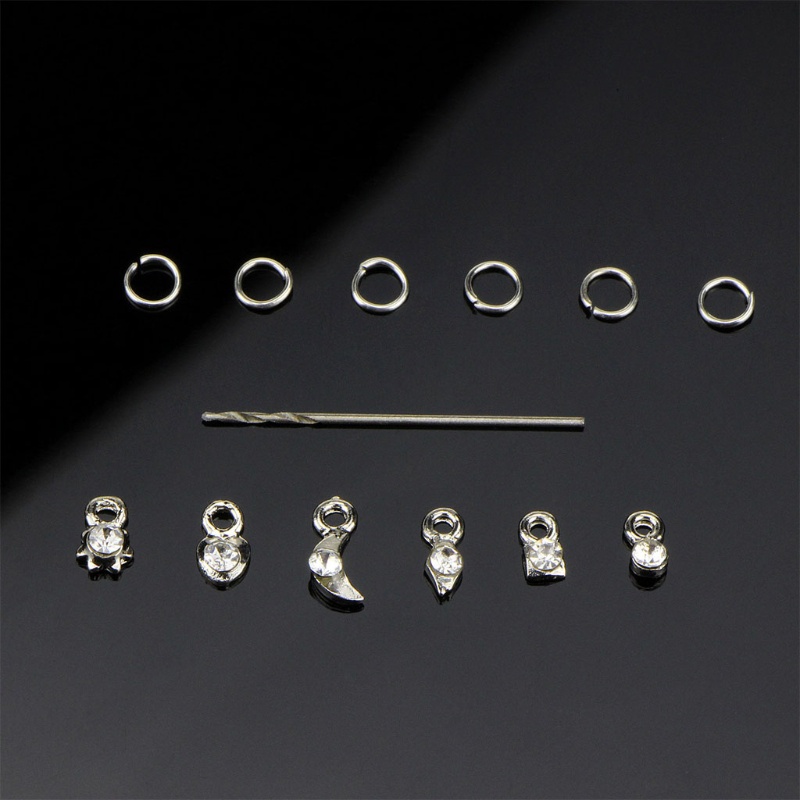 Siy 13pcs / Set Charms Berlian Imitasi Aksen Rumbai Untuk Dekorasi Nail Art 3d