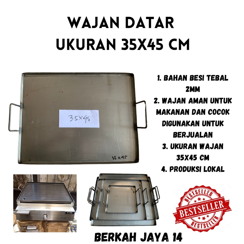 WAJAN DATAR 40X40 CM DAN 35X45 CM KUALI UNIVERSAL SERBAGUNA ALAT MEMASAK ANTI KARAT PENGGORENGAN TEFLON PANGGANG HARGA TERMURAH ANTI LENGKET BAHAN BESI PLAT TEBAL LAPIS ECOLON AMAN UNTUK MAKANAN BARANG BERKUALITAS PROMO DISKON TERLARIS