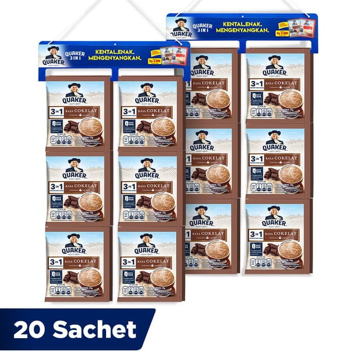 

Quaker 3in1 Cokelat Renceng 20 Sachets - Twin Pack