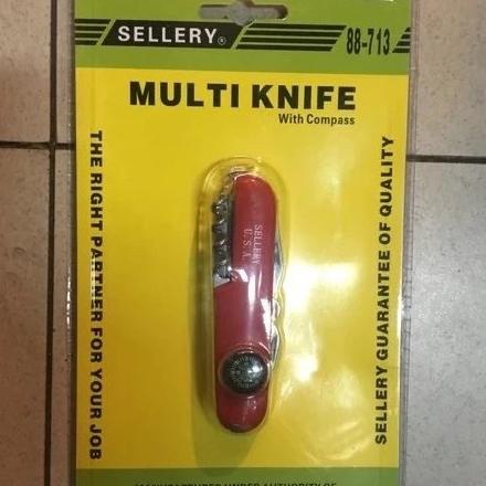 Multi Knife Pisau Lipat Serbaguna Multifungsi Pisau Obeng Gunting arttec93 Kualitas Baik