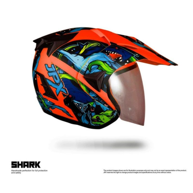 Helm semi cross JPX Shark Orange