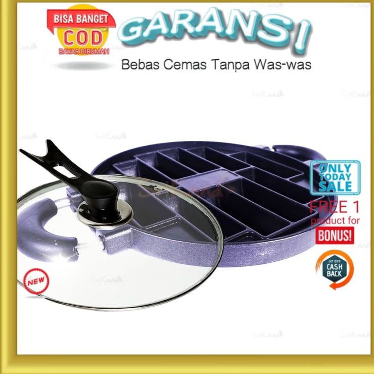 Cetakan Kue Pukis 10 Lubang Loyang Kue Pancong Alat Untuk Kue Rangin Teflon Anti Lengket Tutup Kaca