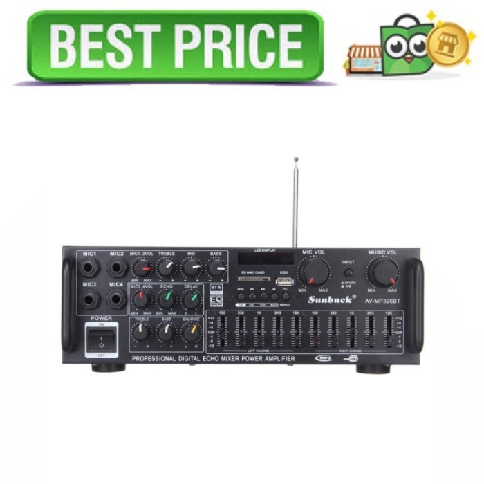 SUNBUCK BLUETOOTH EQ AUDIO AMPLIFIER KARAOKEHOMETHEATER 2000W - HITAM