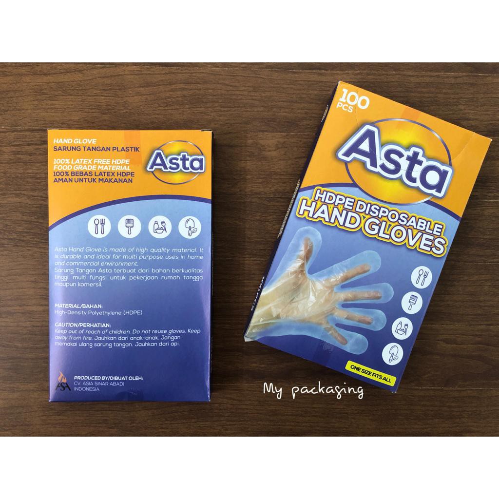 Sarung Tangan Plastik isi 100pcs - Pelindung Tangan Kitchen/Gardening/Painting/Cleaning